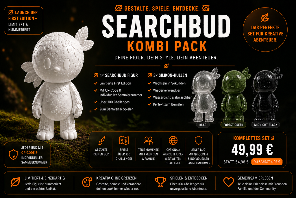 SearchBud™ Kombi Pack First Edition + 3 PaintSkin™ Hüllen